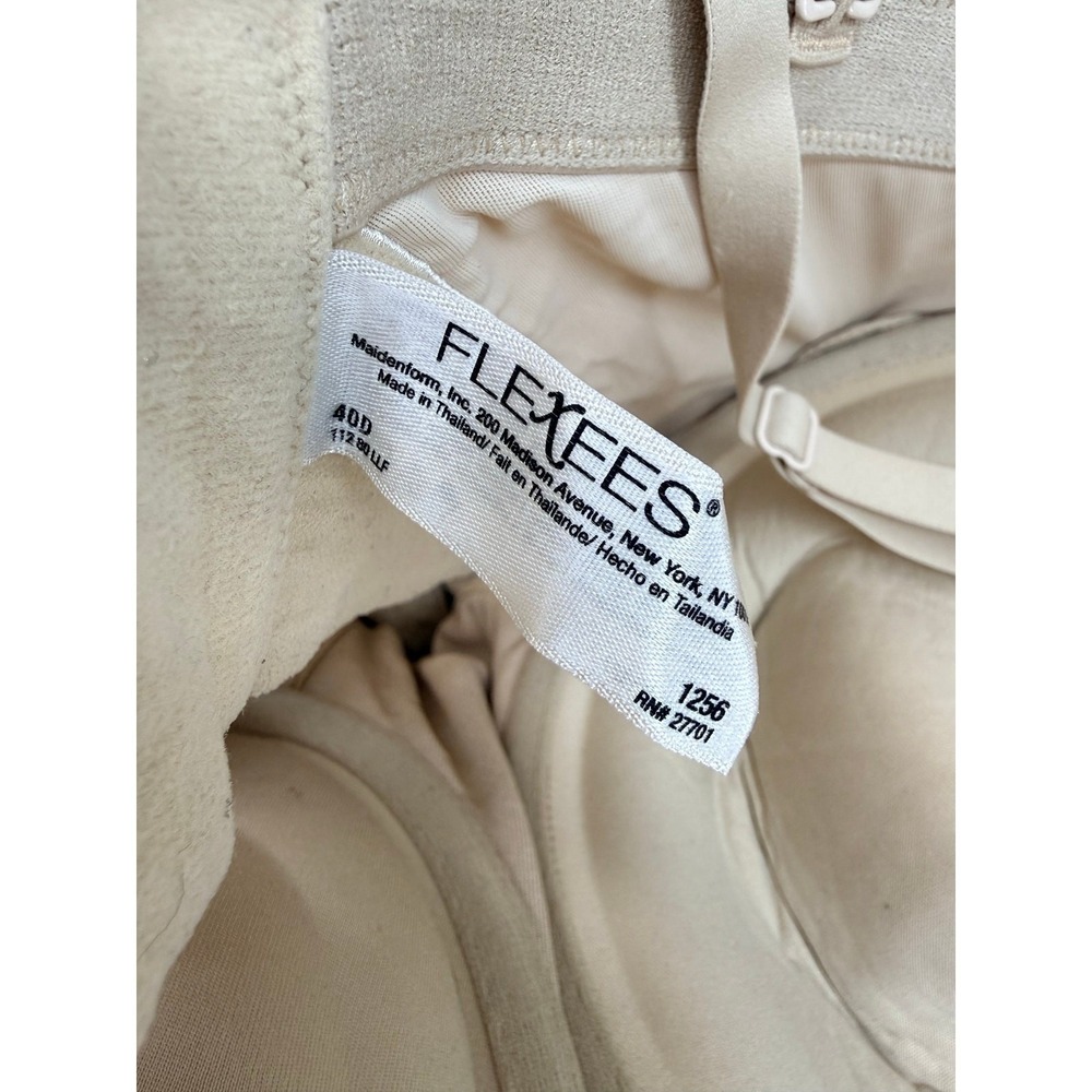 Flexees Maidenform Strapless Shapewear Bodysuit 40DD Beige Control Slimming Body - Picture 3 of 5